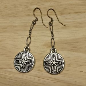 🌸 Silver Labyrinth Earrings